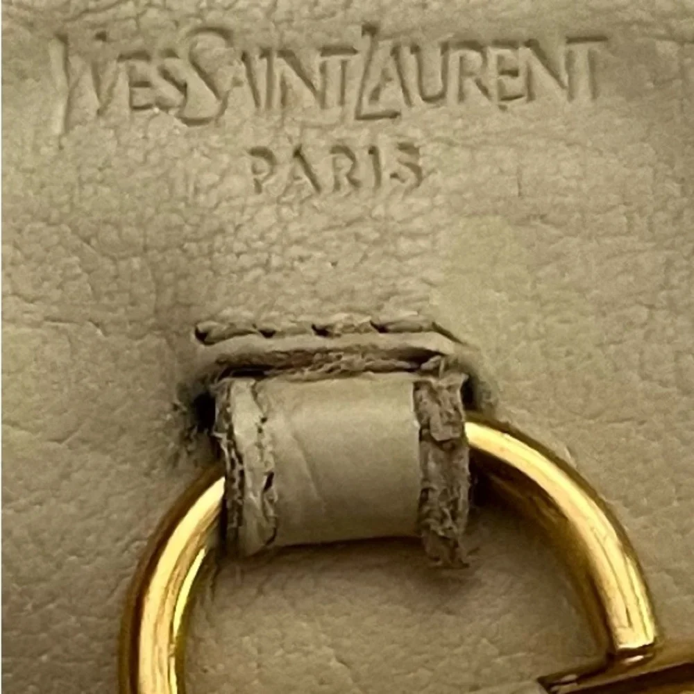 Yves Saint Laurent Tan Wallet with Gold Detail